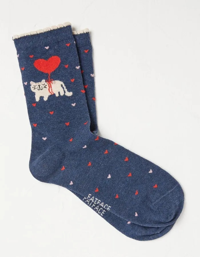 1 Pack Cat Balloon Socks Navy Women FatFace Socks Underwear and Tights