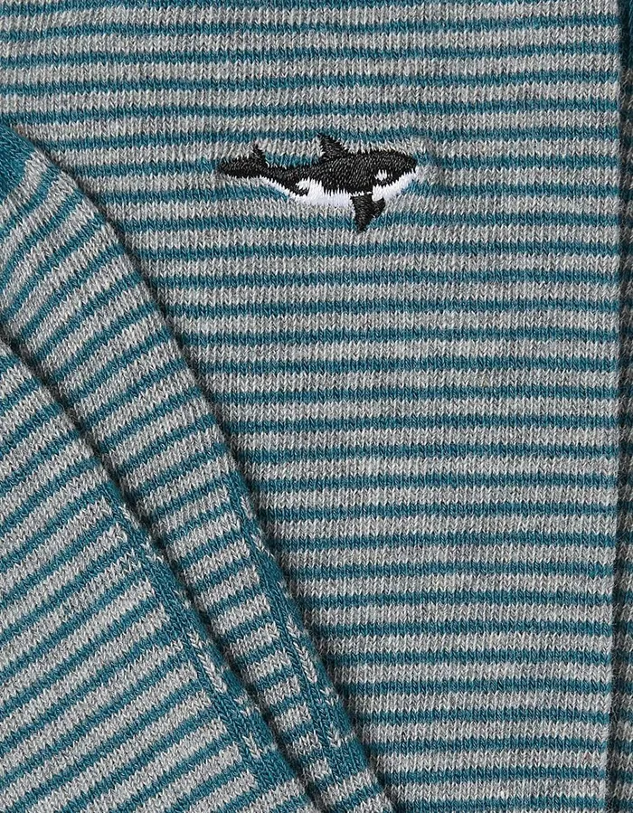 1 Pack Embroidered Whale Socks Teal Green Men FatFace Socks and Underwear