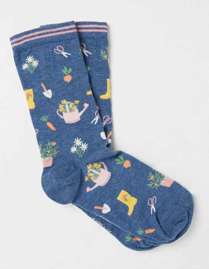 1 Pack Gardening Socks Navy Marl Women FatFace Socks Underwear and Tights