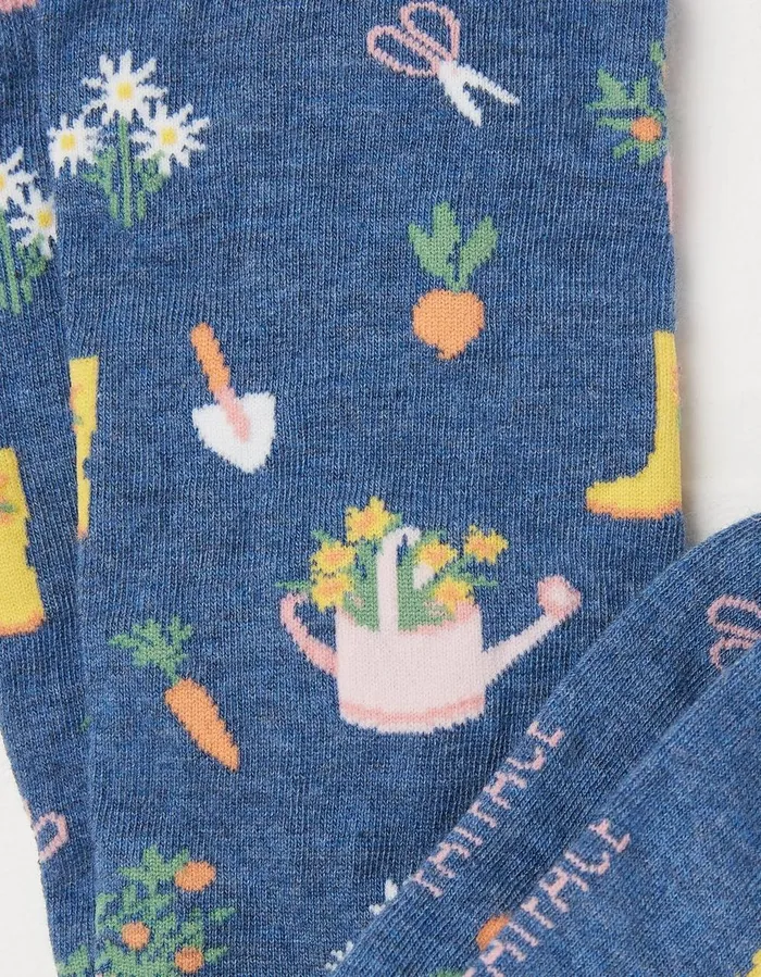 1 Pack Gardening Socks Navy Marl Women FatFace Socks Underwear and Tights