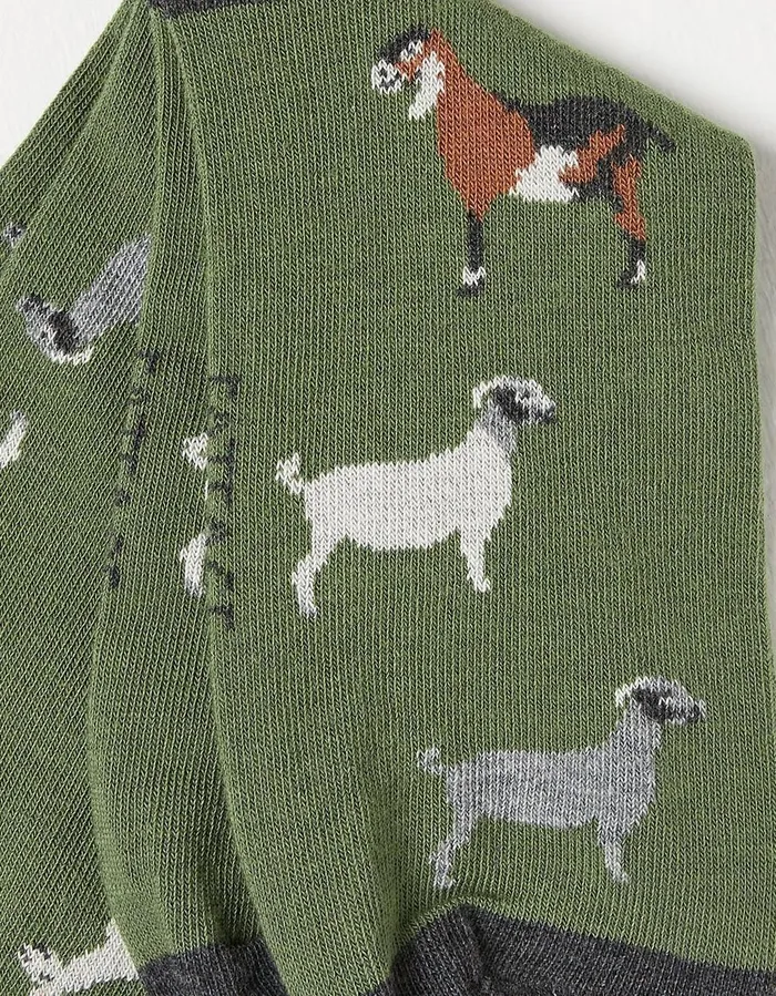 1 Pack Goat Socks Dark Green Men FatFace Socks and Underwear
