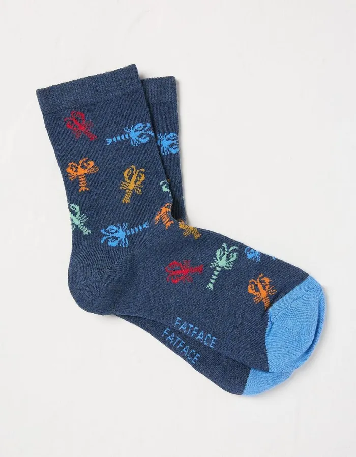 1 Pack Lobster Sock Navy GirlsBoys FatFace Socks