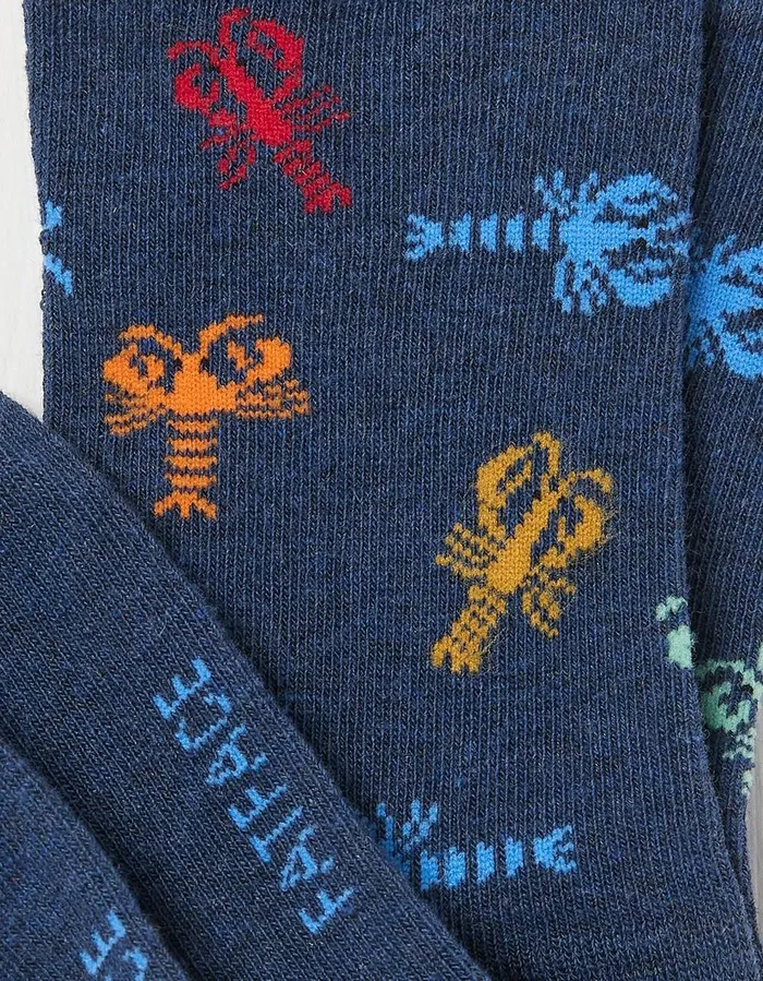 1 Pack Lobster Sock Navy GirlsBoys FatFace Socks