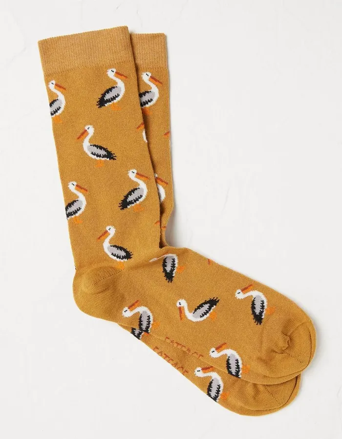1 Pack Pelican Socks Mustard Yellow Men FatFace Socks and Underwear