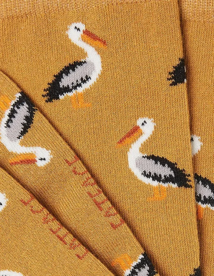 1 Pack Pelican Socks Mustard Yellow Men FatFace Socks and Underwear