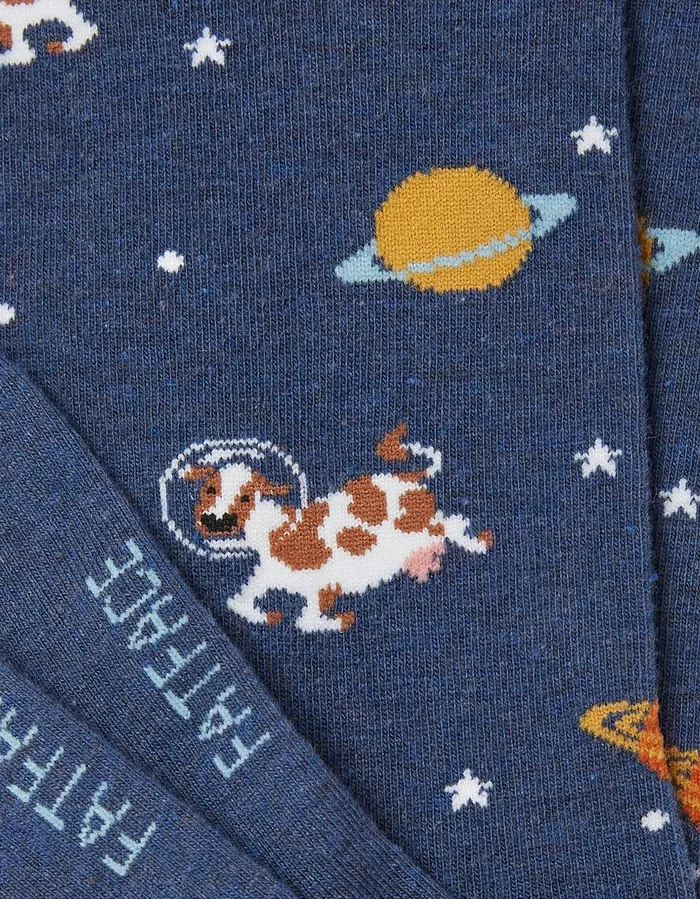 1 Pack Space Cow Socks Navy Men FatFace Socks and Underwear