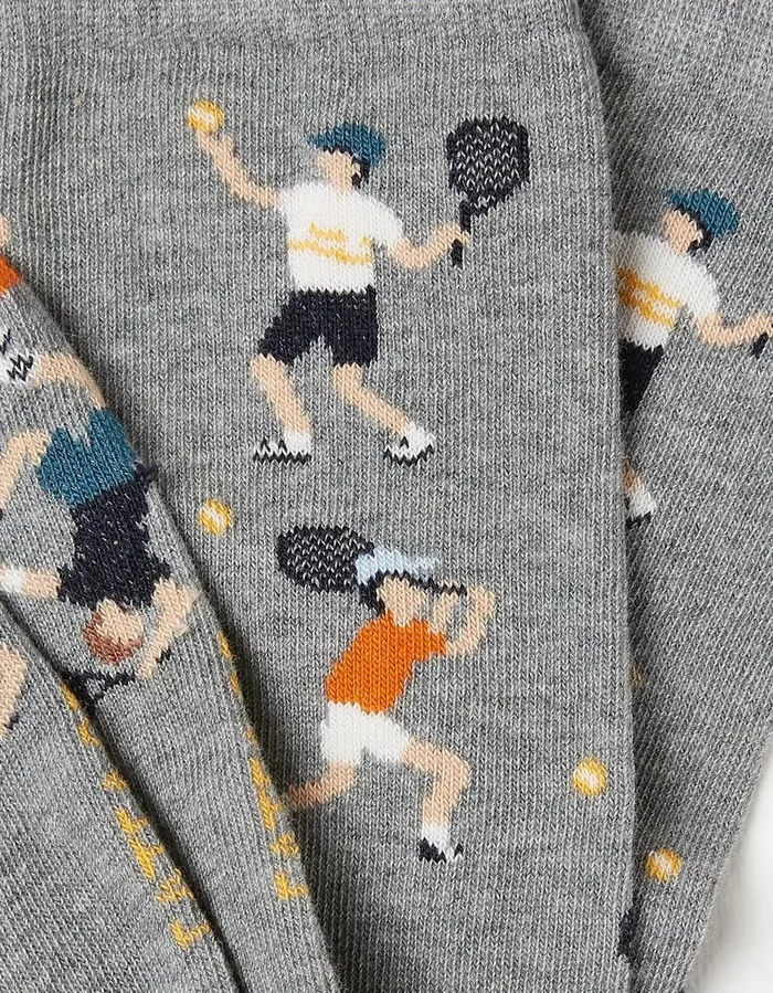 1 Pack Tennis Socks Grey Marl Men FatFace Socks and Underwear