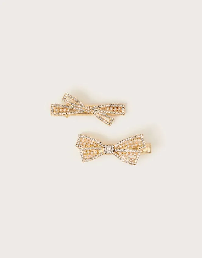 2Pack Bow Hair Clips Women Monsoon Jewellery and Hair