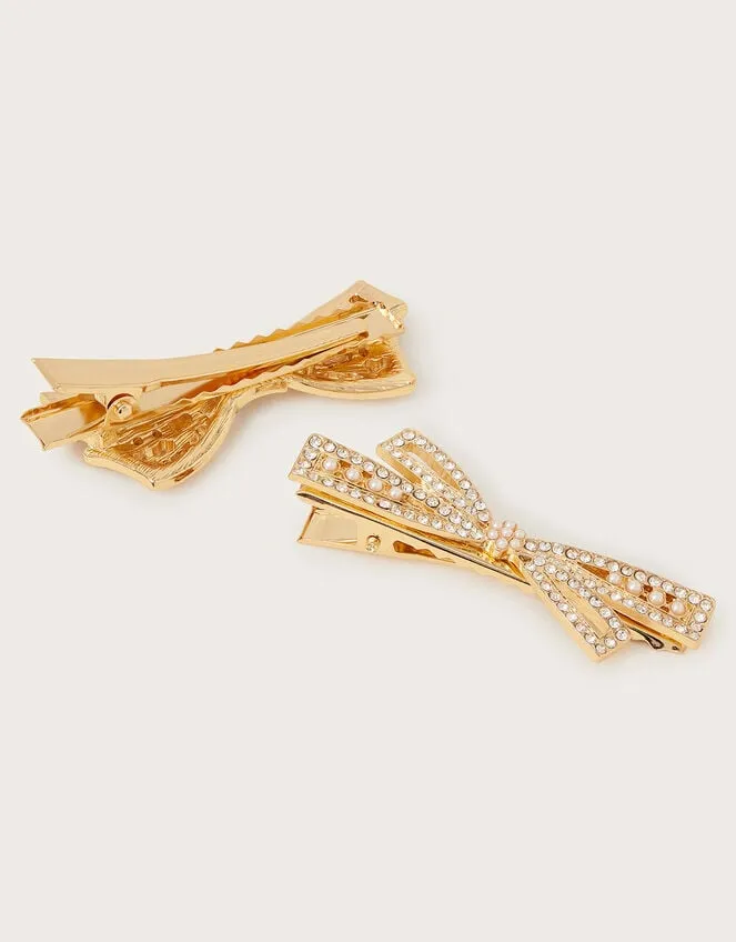 2Pack Bow Hair Clips Women Monsoon Jewellery and Hair