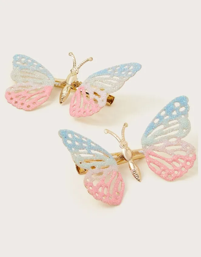 2Pack Flutter Butterfly Hair Clips Children Monsoon Girls039 Hair Accessories