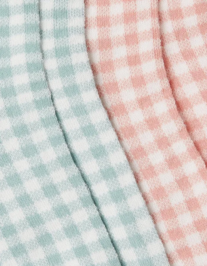2 Pack Gingham Socks Multi Women FatFace Socks Underwear and Tights