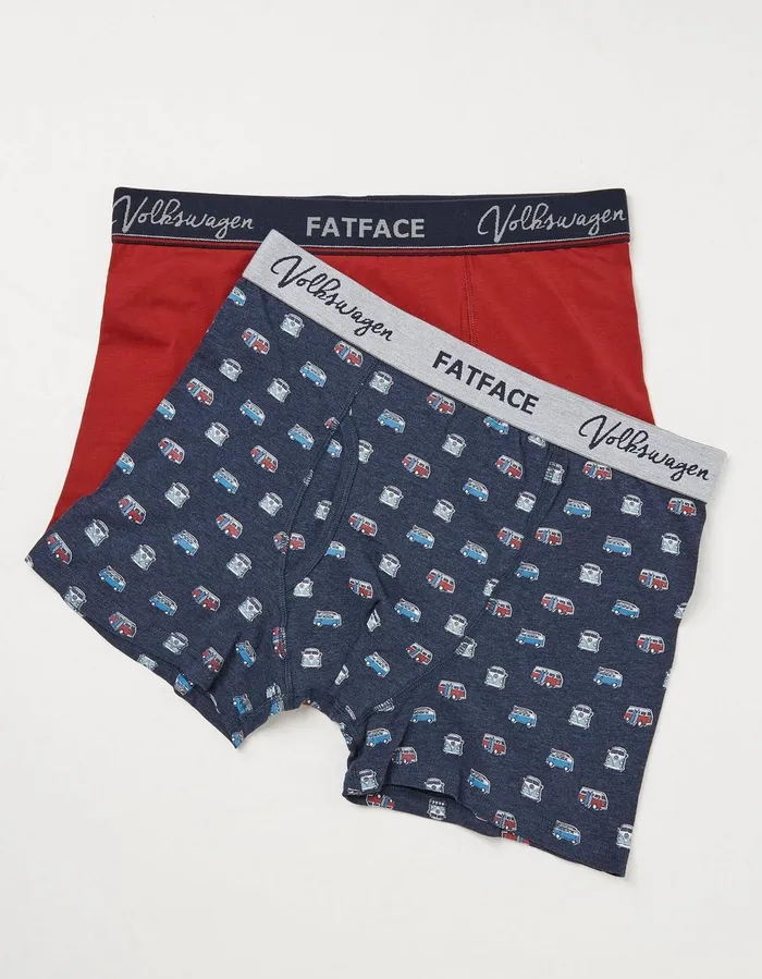 2 Pack VW Surf Camper Boxers Navy Men FatFace Socks and Underwear