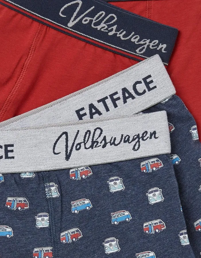 2 Pack VW Surf Camper Boxers Navy Men FatFace Socks and Underwear