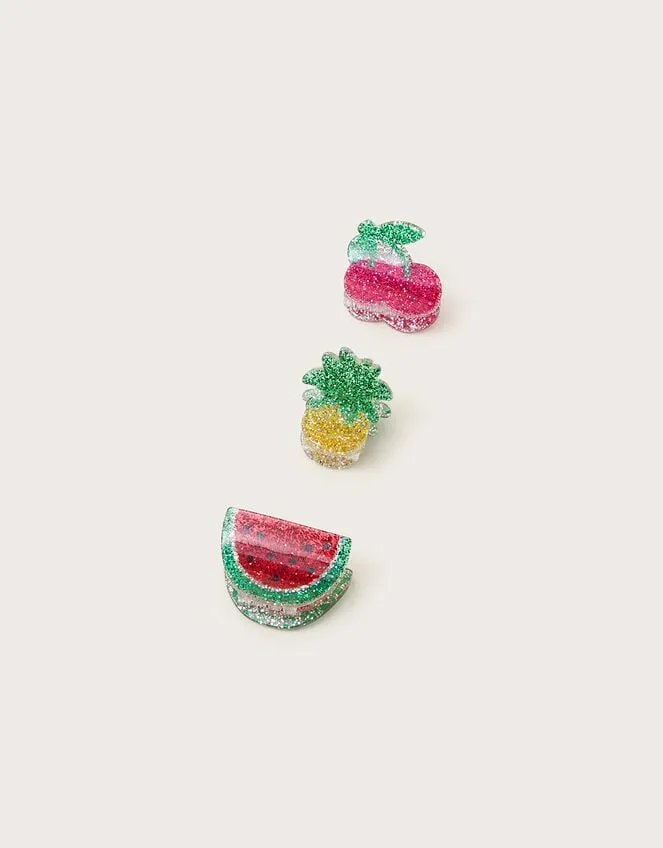 3Pack Fruit Glitter Claw Clips Children Monsoon Girls039 Hair Accessories