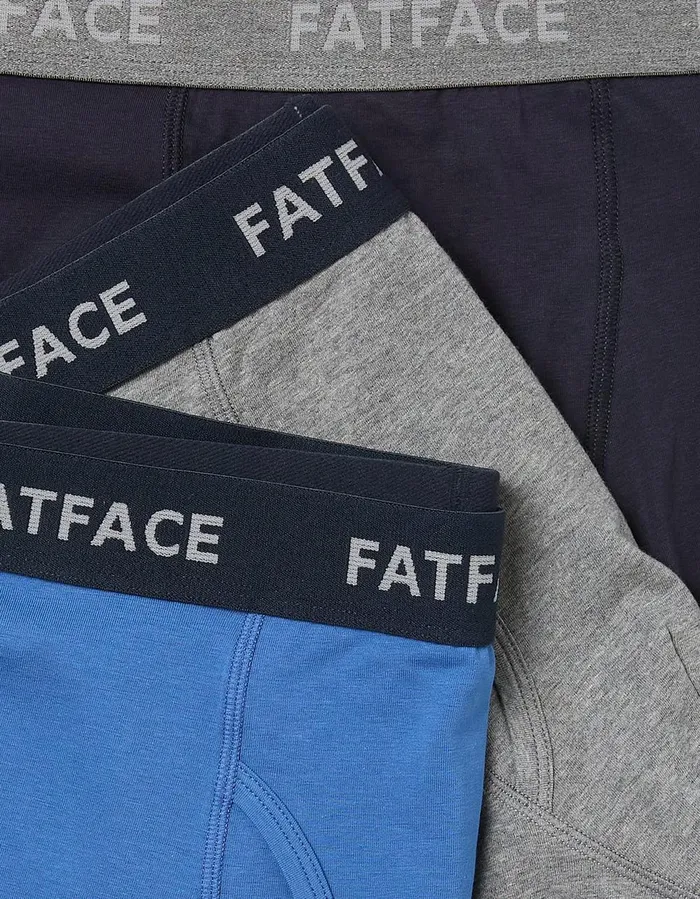 3 Pack Plain Boxers Cobalt Blue Men FatFace Socks and Underwear