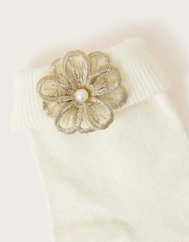 3d Flower Socks Ivory Children Monsoon Girls039 Tights and Socks