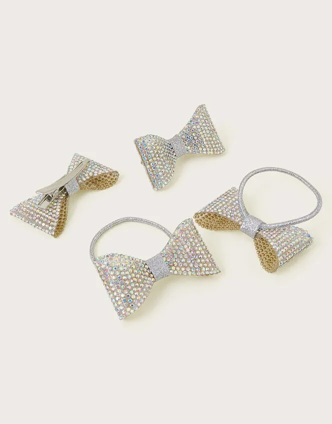4Pack Diamante Bow Hair Set Children Monsoon Girls039 Hair Accessories