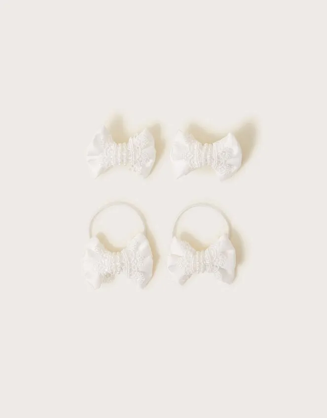 4Pack Lace Bow Hair Set Children Monsoon Girls039 Hair Accessories