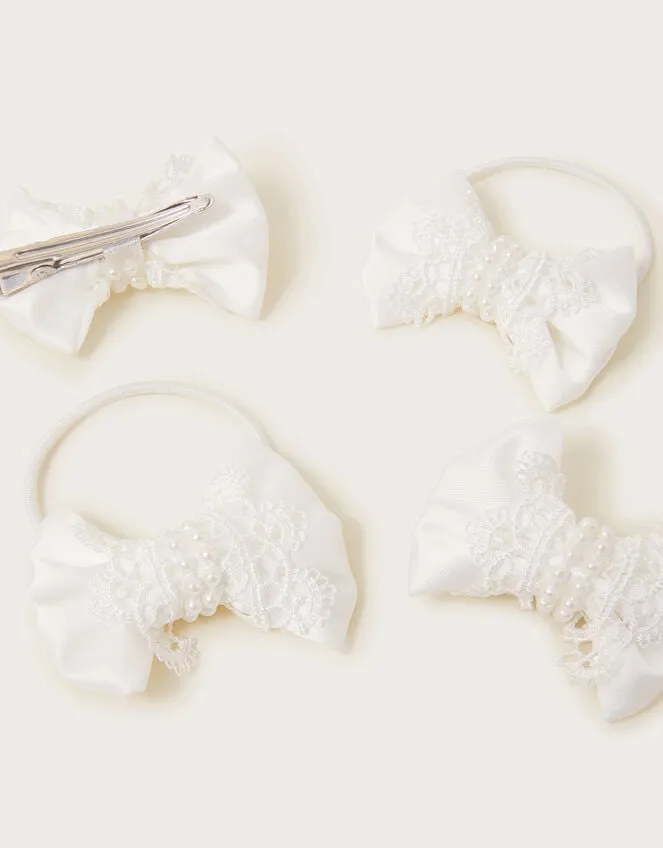 4Pack Lace Bow Hair Set Children Monsoon Girls039 Hair Accessories