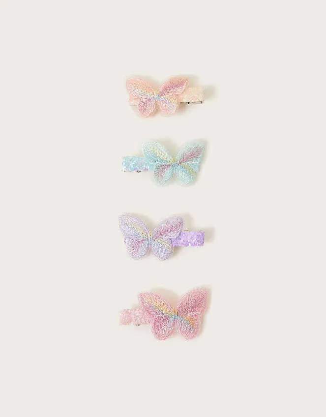 4Pack Ombre Butterfly Clips Children Monsoon Girls039 Hair Accessories