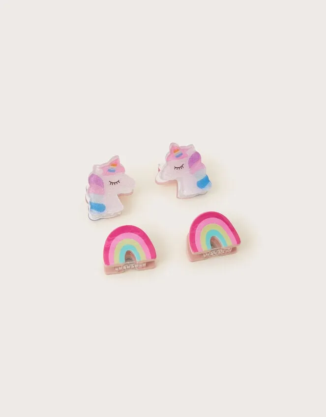 4Pack Unicorn Rainbow Claw Clips Children Monsoon Girls039 Hair Accessories
