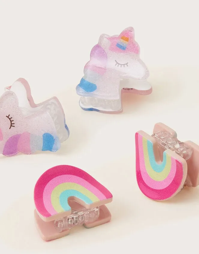 4Pack Unicorn Rainbow Claw Clips Children Monsoon Girls039 Hair Accessories