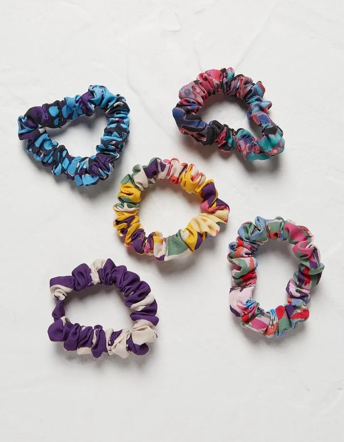 5 Pack Art Club Scrunchies Multi Women FatFace Hair Accessories