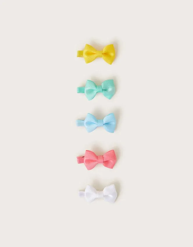 5Pack Colourful Bow Hair Clips Children Monsoon Girls039 Hair Accessories