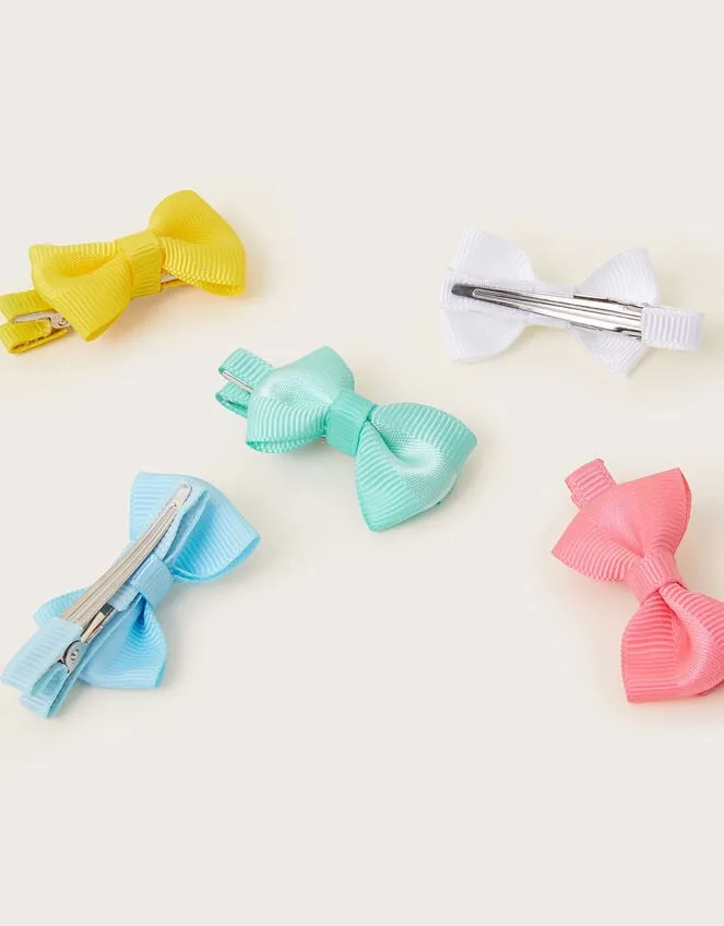 5Pack Colourful Bow Hair Clips Children Monsoon Girls039 Hair Accessories