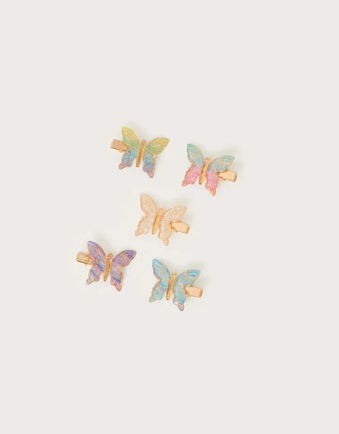 5Pack Rainbow Butterfly Clips Children Monsoon Girls039 Hair Accessories