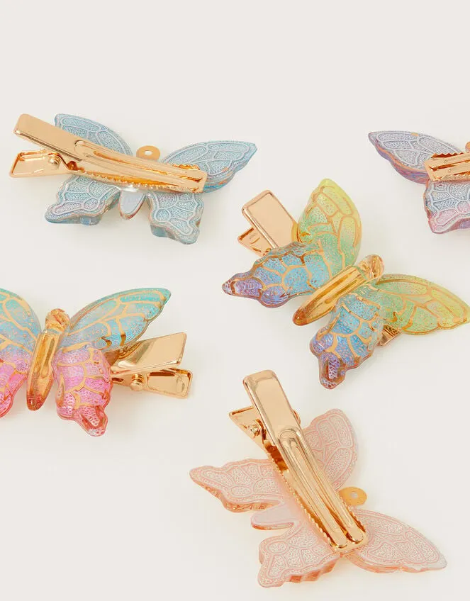 5Pack Rainbow Butterfly Clips Children Monsoon Girls039 Hair Accessories