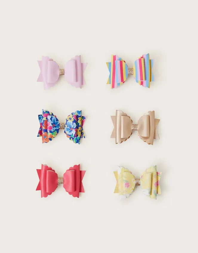 6Pack Bow Hair Clips Children Monsoon Girls039 Hair Accessories