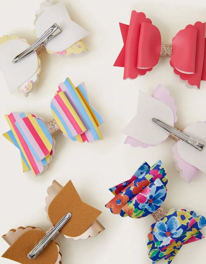 6Pack Bow Hair Clips Children Monsoon Girls039 Hair Accessories
