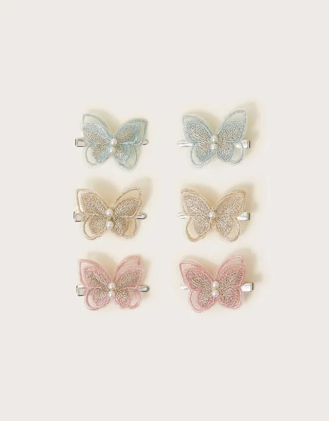 6Pack Butterfly Hair Clips Children Monsoon Girls039 Hair Accessories