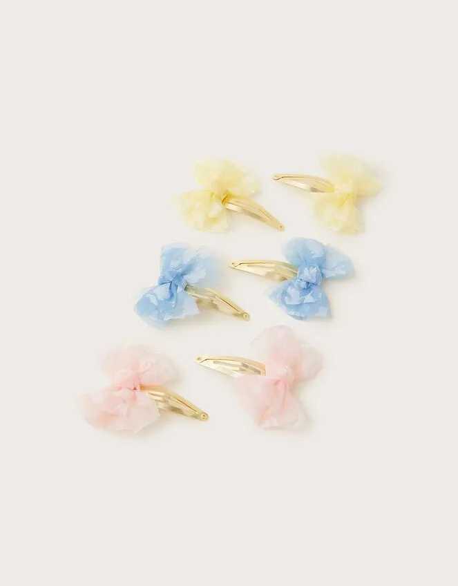 6Pack Lace Bow Hair Clips Children Monsoon Girls039 Hair Accessories