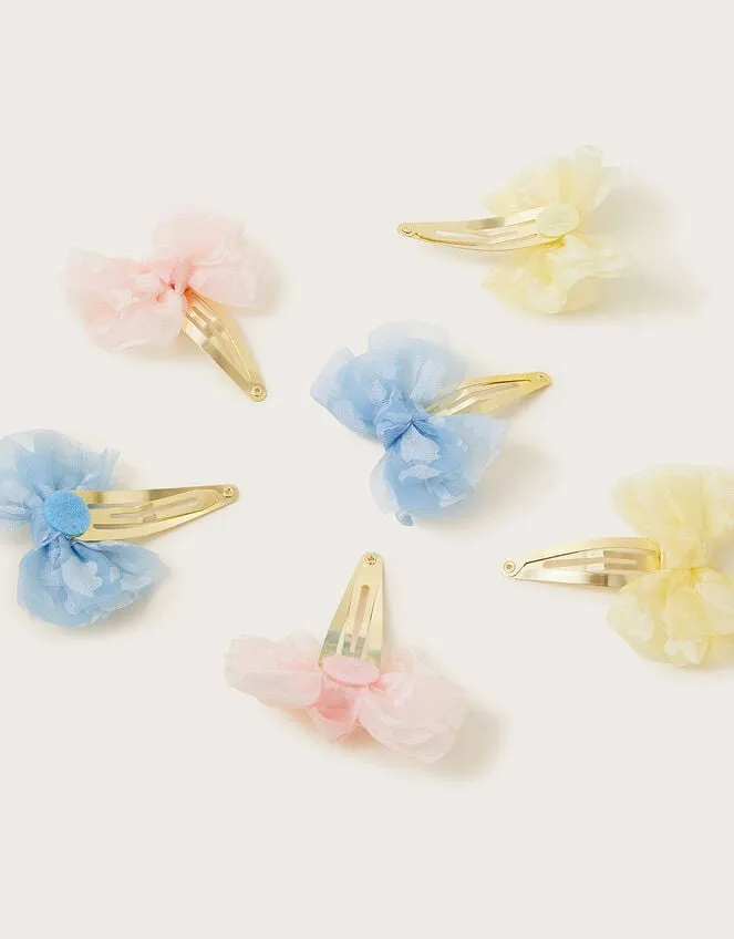 6Pack Lace Bow Hair Clips Children Monsoon Girls039 Hair Accessories