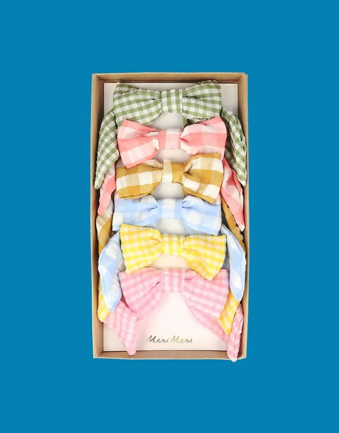6Pack Meri Meri Gingham Hair Bows Children Monsoon Girls039 Hair Accessories