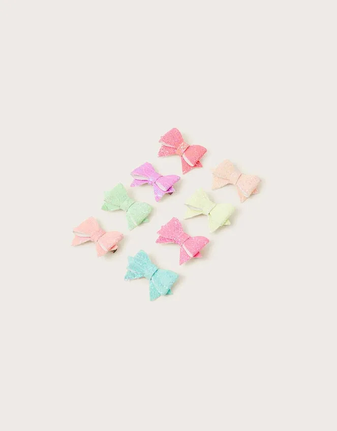 8Pack Sequin Bow Clips Children Monsoon Girls039 Hair Accessories