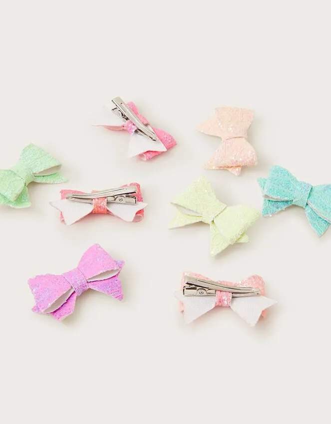 8Pack Sequin Bow Clips Children Monsoon Girls039 Hair Accessories