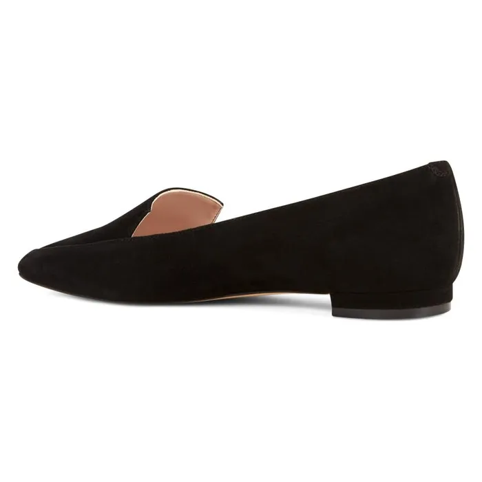 Abay Smoking Flats Black Suede Women Nine West Flats and Loafers