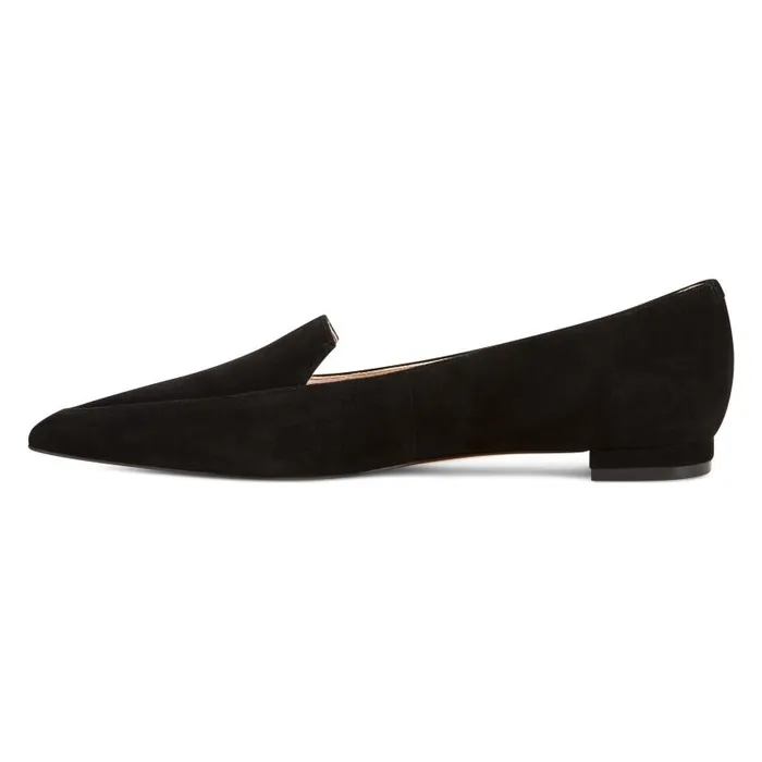 Abay Smoking Flats Black Suede Women Nine West Flats and Loafers