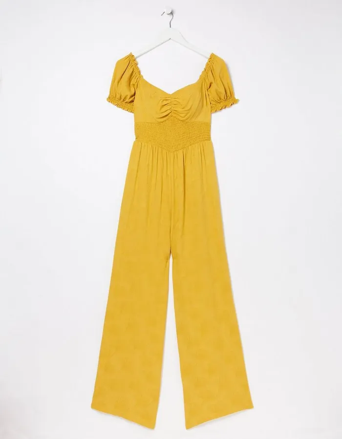Acacia Jumpsuit Golden Yellow Women FatFace Jumpsuits and Playsuits