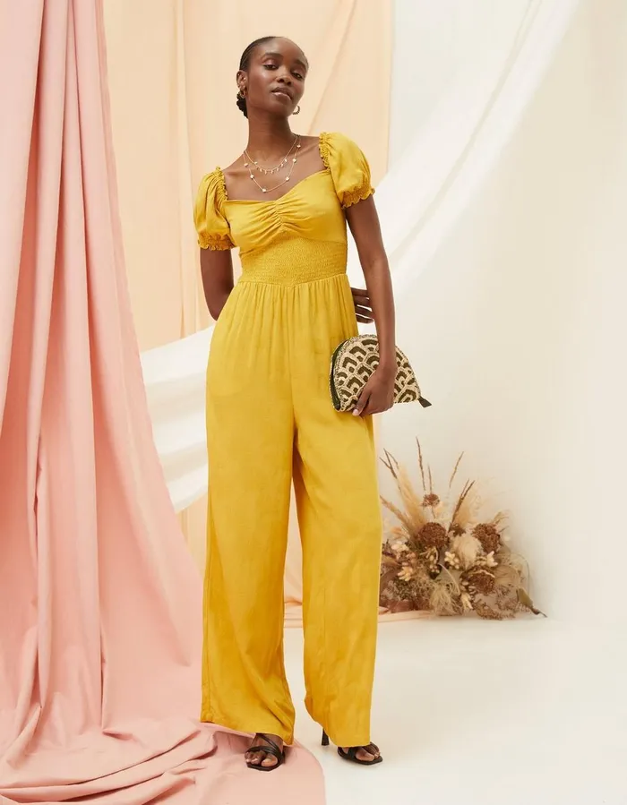Acacia Jumpsuit Golden Yellow Women FatFace Jumpsuits and Playsuits
