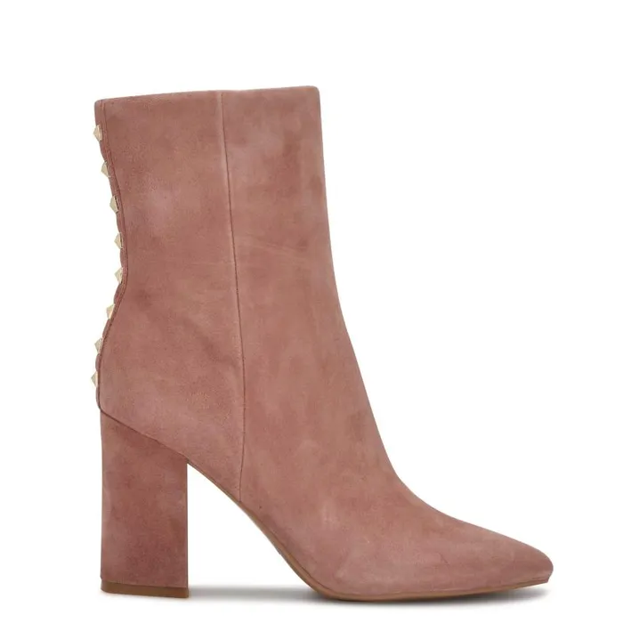 Adea Heeled Booties Blush Suede Women Nine West Boots and Booties