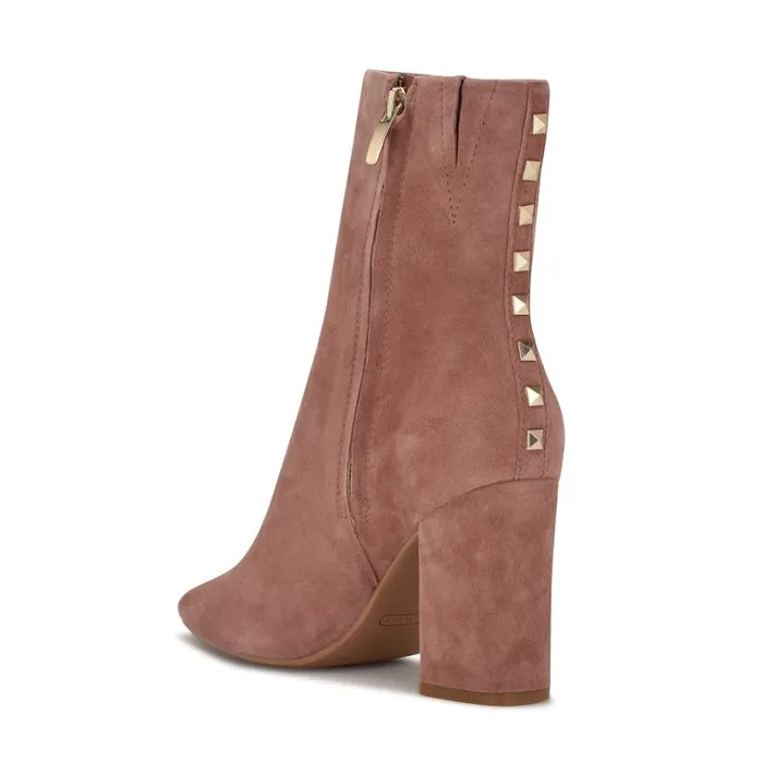 Adea Heeled Booties Blush Suede Women Nine West Boots and Booties