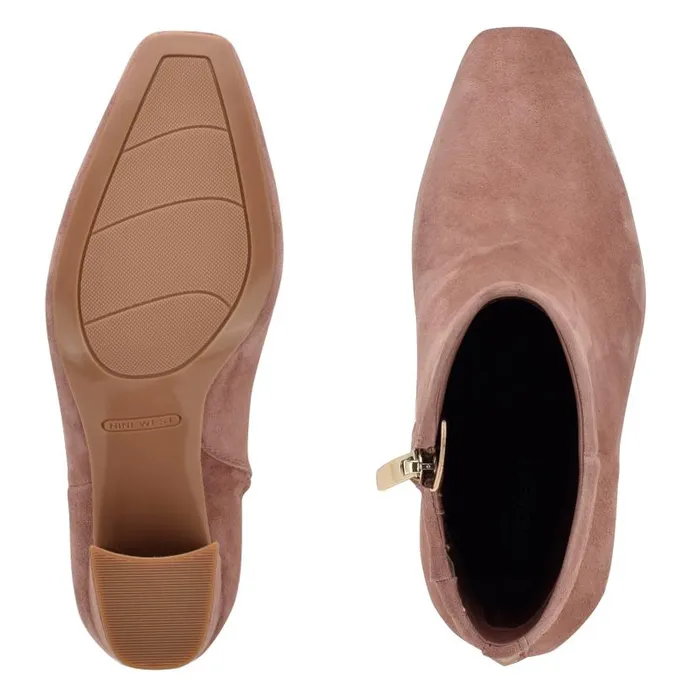 Adea Heeled Booties Blush Suede Women Nine West Boots and Booties