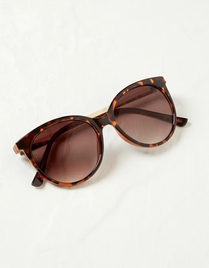 Adele Cat Eye Sunglasses Brown Women FatFace Sunglasses