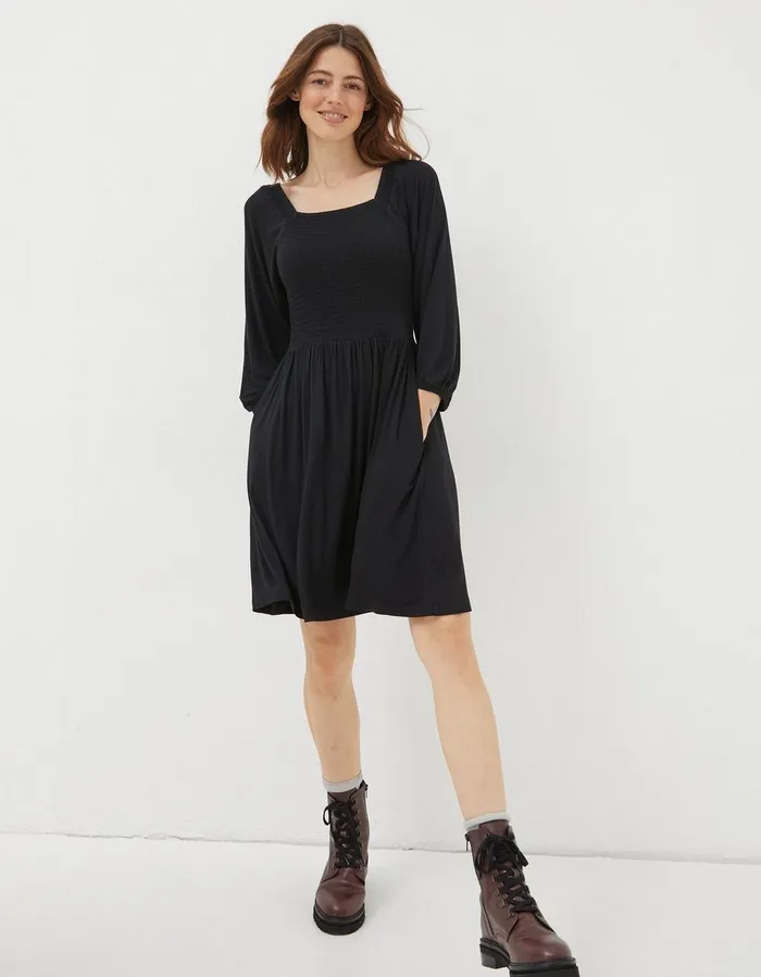 Adeline Jersey Dress Black Women FatFace Dresses