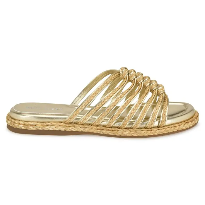 Adila Flat Espadrille Sandals Natural Raffia Women Nine West Sandals