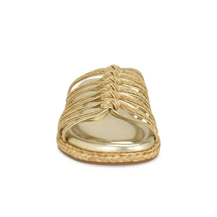 Adila Flat Espadrille Sandals Natural Raffia Women Nine West Sandals